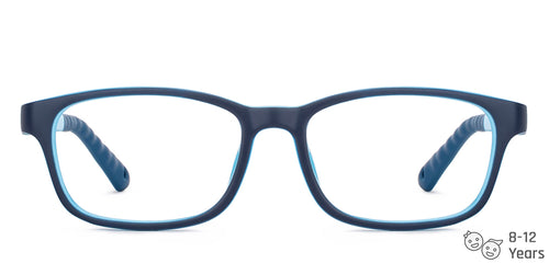 Blue Rectangle Full Rim Kid Eyeglasses by Hooper-149911