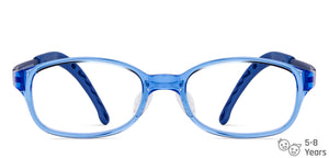 Blue Rectangle Full Rim Kid Eyeglasses by Hooper-149853