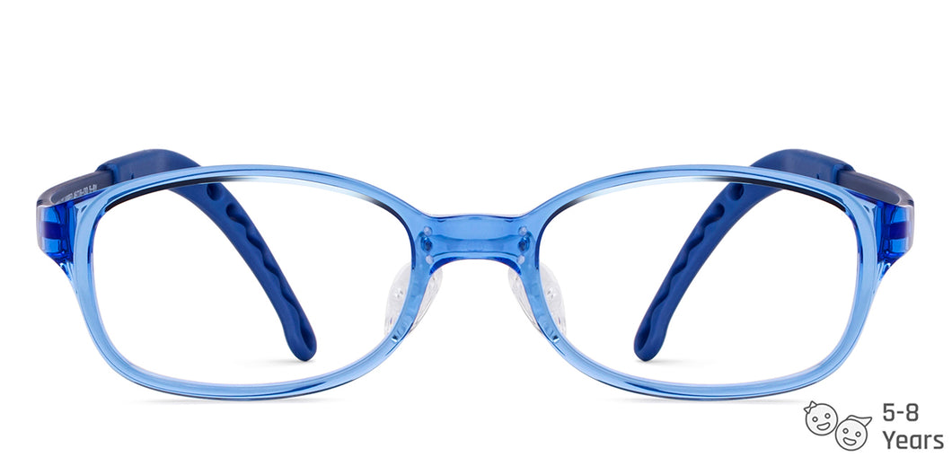 Blue Rectangle Full Rim Kid Eyeglasses by Hooper-149853