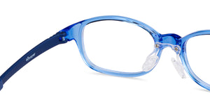 Blue Rectangle Full Rim Kid Eyeglasses by Hooper-149853