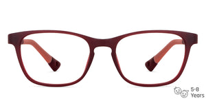 Maroon Rectangle Full Rim Kid Eyeglasses by Hooper-149880