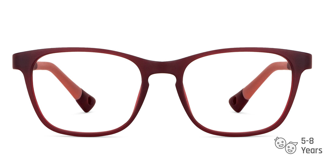 Maroon Rectangle Full Rim Kid Eyeglasses by Hooper-149880