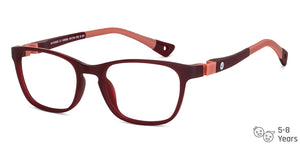 Maroon Rectangle Full Rim Kid Eyeglasses by Hooper-149880