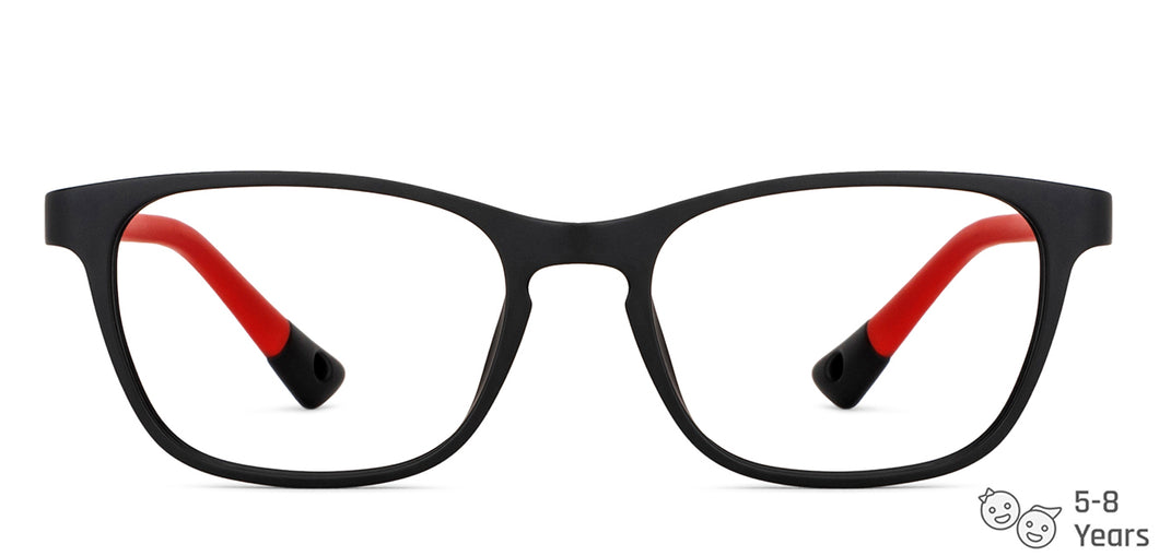 Black Rectangle Full Rim Kid Eyeglasses by Hooper-149882