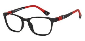Black Rectangle Full Rim Kid Eyeglasses by Hooper-149882