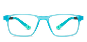 Blue Rectangle Full Rim Kids Eyeglasses by Hooper-213637