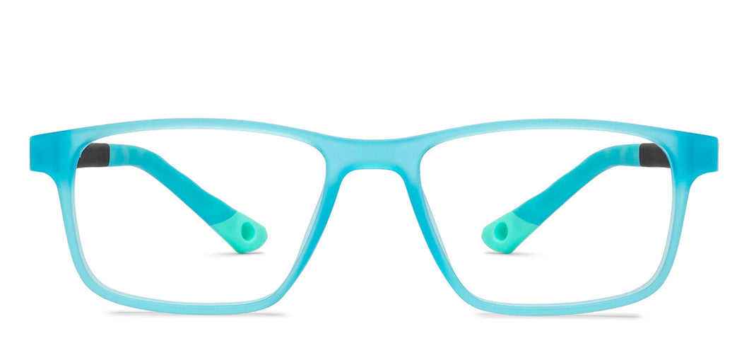 Blue Rectangle Full Rim Kids Eyeglasses by Hooper-213637