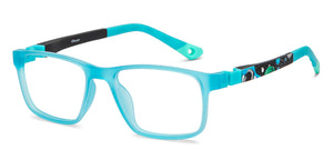 Blue Rectangle Full Rim Kids Eyeglasses by Hooper-213637