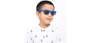 Blue Wayfarer Full Rim Kids Sunglasses by Hooper-209783