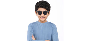 Black Round Full Rim Kids Sunglasses by Hooper-209794