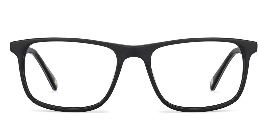 Black Rectangle Full Rim Unisex Eyeglasses by Vincent Chase Essentials-140657