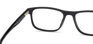 Black Rectangle Full Rim Unisex Eyeglasses by Vincent Chase Essentials-140657