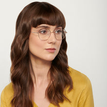 Load image into Gallery viewer, Gold Hexagonal Full Rim Unisex Eyeglasses by John Jacobs-136308