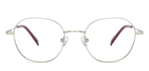 Silver Hexagonal Full Rim Unisex Eyeglasses by John Jacobs-136310