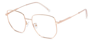 Gold Square Full Rim Unisex Eyeglasses by John Jacobs-136316