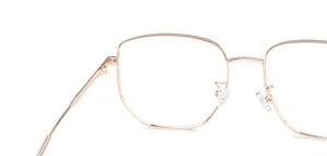Gold Square Full Rim Unisex Eyeglasses by John Jacobs-136316