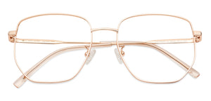 Gold Square Full Rim Unisex Eyeglasses by John Jacobs-136316