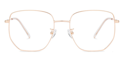 Gold Square Full Rim Unisex Eyeglasses by John Jacobs-136316