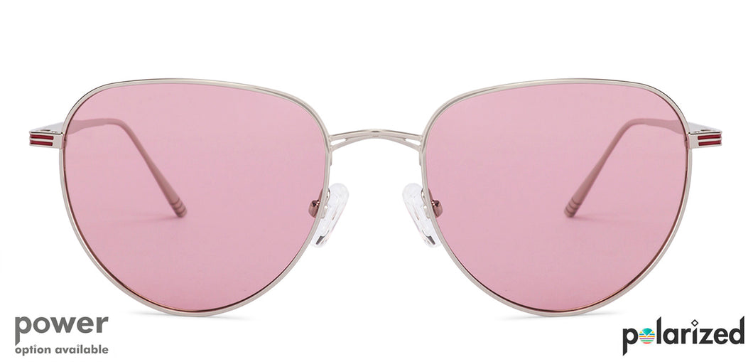 Silver Aviator Full Rim Unisex Sunglasses by John Jacobs-135206