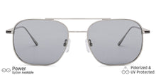 Load image into Gallery viewer, Silver Square Full Rim Unisex Sunglasses by John Jacobs-135209