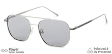 Load image into Gallery viewer, Silver Square Full Rim Unisex Sunglasses by John Jacobs-135209