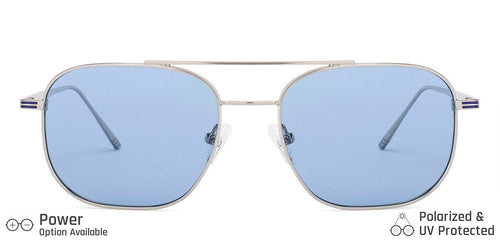 Silver Square Full Rim Unisex Sunglasses by John Jacobs-135210