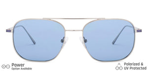Silver Square Full Rim Unisex Sunglasses by John Jacobs-135210