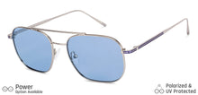 Load image into Gallery viewer, Silver Square Full Rim Unisex Sunglasses by John Jacobs-135210