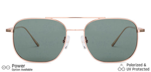 Gold Square Full Rim Unisex Sunglasses by John Jacobs-135211