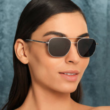 Load image into Gallery viewer, Silver Square Full Rim Unisex Sunglasses by John Jacobs-135212
