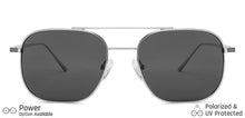 Load image into Gallery viewer, Silver Square Full Rim Unisex Sunglasses by John Jacobs-135212