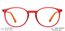 Load image into Gallery viewer, Red Round Full Rim Unisex Eyeglasses by John Jacobs Computer Glasses-142104