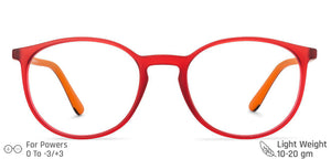 Red Round Full Rim Unisex Eyeglasses by John Jacobs Computer Glasses-142104