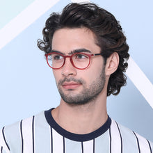 Load image into Gallery viewer, Red Round Full Rim Unisex Eyeglasses by John Jacobs Computer Glasses-142104