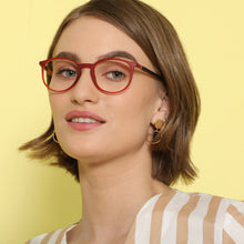 Load image into Gallery viewer, Red Round Full Rim Unisex Eyeglasses by John Jacobs Computer Glasses-142104