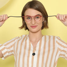 Load image into Gallery viewer, Red Round Full Rim Unisex Eyeglasses by John Jacobs Computer Glasses-142104