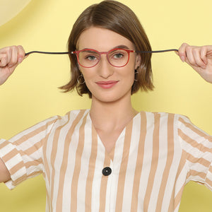Red Round Full Rim Unisex Eyeglasses by John Jacobs Computer Glasses-142104