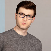 Load image into Gallery viewer, Blue Rectangle Full Rim Unisex Eyeglasses by John Jacobs-113117