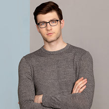Load image into Gallery viewer, Blue Rectangle Full Rim Unisex Eyeglasses by John Jacobs-113117