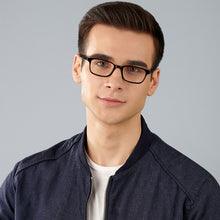 Load image into Gallery viewer, Black Rectangle Full Rim Unisex Eyeglasses by John Jacobs-131241