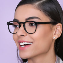 Load image into Gallery viewer, Black Round Full Rim Unisex Eyeglasses by John Jacobs Computer Glasses-141793