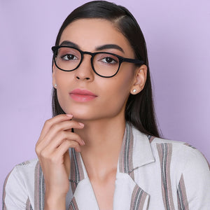 Black Round Full Rim Unisex Eyeglasses by John Jacobs Computer Glasses-141793
