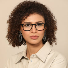 Load image into Gallery viewer, Black Rectangle Full Rim Unisex Eyeglasses by John Jacobs-115411