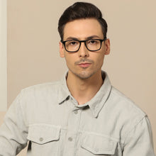 Load image into Gallery viewer, Black Rectangle Full Rim Unisex Eyeglasses by John Jacobs-115411