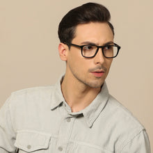 Load image into Gallery viewer, Black Rectangle Full Rim Unisex Eyeglasses by John Jacobs-115411