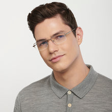 Load image into Gallery viewer, Grey Rectangle Half Rim Unisex Eyeglasses by John Jacobs JJ-140655