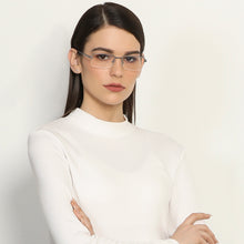 Load image into Gallery viewer, Grey Rectangle Half Rim Unisex Eyeglasses by John Jacobs JJ-140655