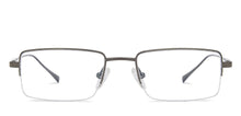 Load image into Gallery viewer, Grey Rectangle Half Rim Unisex Eyeglasses by John Jacobs JJ-140655