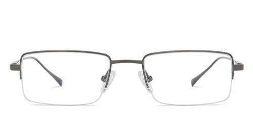 Grey Rectangle Half Rim Unisex Eyeglasses by John Jacobs JJ-140655