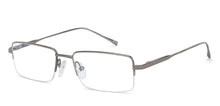 Load image into Gallery viewer, Grey Rectangle Half Rim Unisex Eyeglasses by John Jacobs JJ-140655